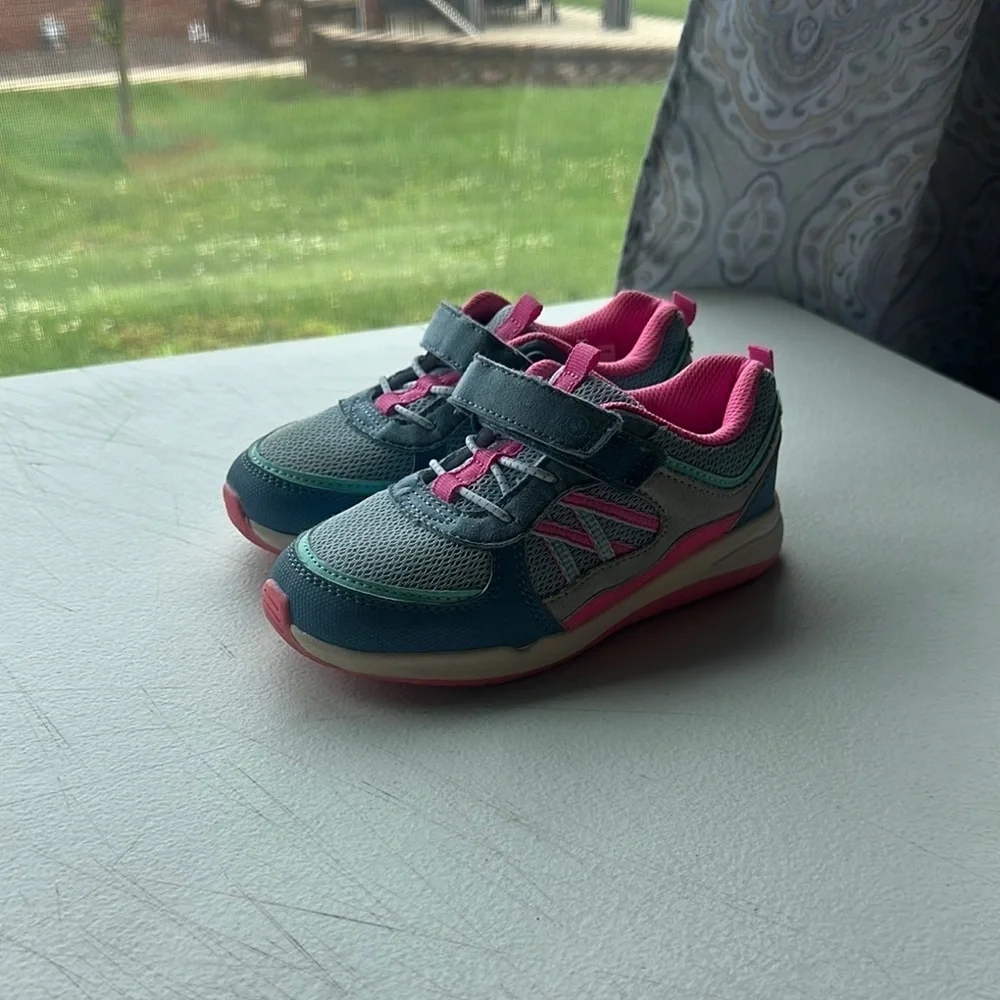 Kids Athletic Shoes - Pink and Gray size 12M